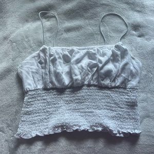 white pacsun ruffled top